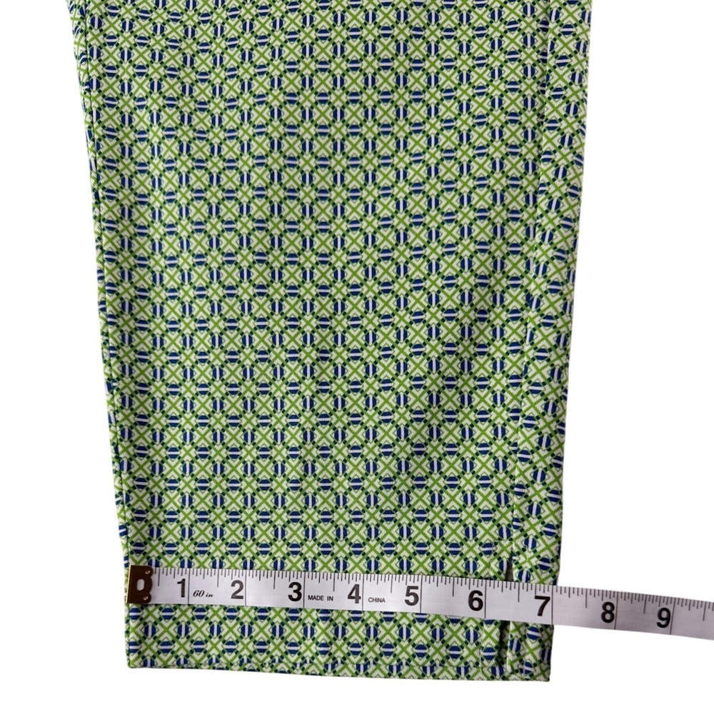 Kim Rogers Fit Solutions Slimming Capris Green Blue Geometric Pants Womens 8 NWT - Picture 6 of 10